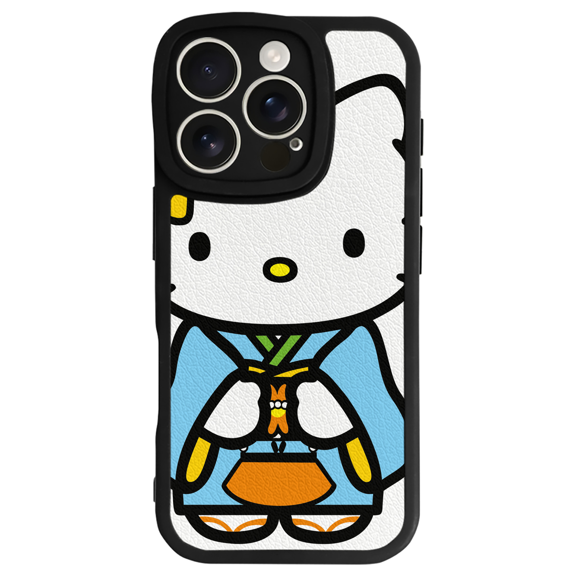 （画像用） Hello Kitty ハローキティ 【iPhone 16シリーズ対応】シリコンスマホケース（レザー調） 材質：シリコン